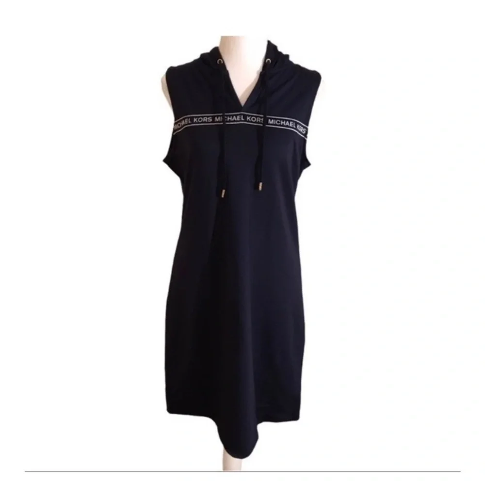 MICHAEL KORS Navy Hooded Dress